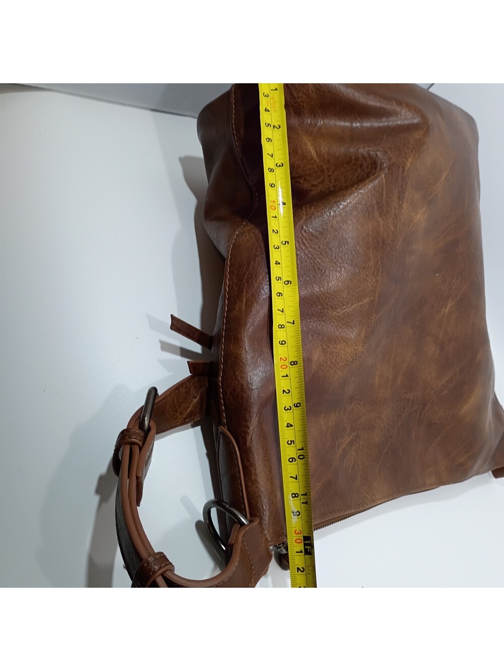 Joy Susan Vegan Leather Hobo Bucket Bag Cognac Brown Purse Handbag Boho - Picture 8 of 13